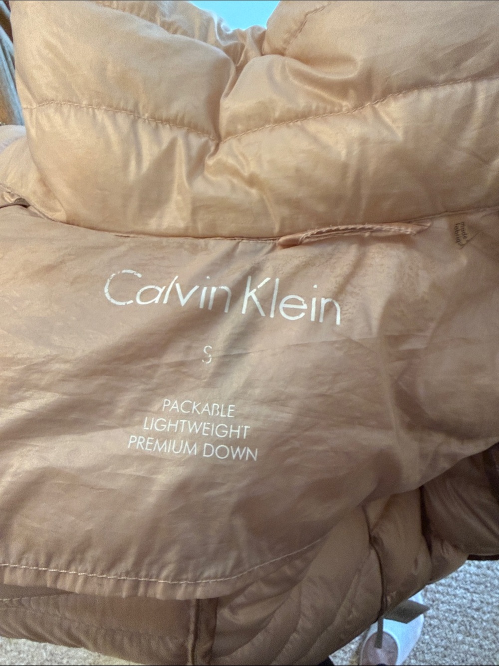 Calvin Klein Women’s Packable Down Jacket - Light Peach